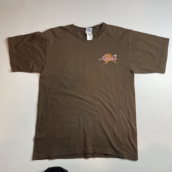 VTG Y2K Norwegian Cruise Line T shirt Mens M Alaska Brown Animal Wildlife - Picture 2 of 15